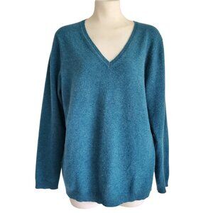 Charter Club Women's Teal V-Neck Sweater